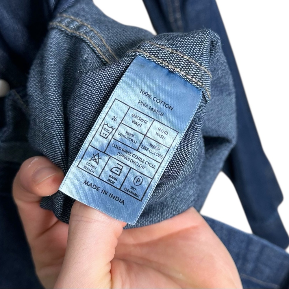 Outlander Western Denim Pearl Snap Shirt - Picture 7 of 8
